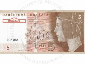 Darčeková poukážka 5€ (2009) podpis