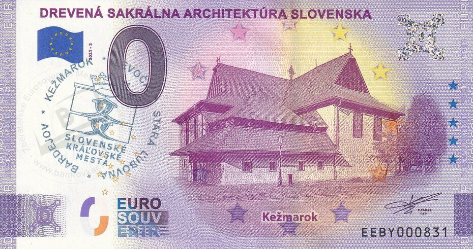 Drevená sakrálna architektúra Slovenska EEBY 2021-3 Kežmarok pečiatka