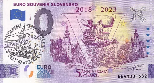 Euro Souvenir Slovensko 2018-2023 EEAM 2023-7 pečiatka BZD2023 Euro Souvenir Slovensko 2018-2023 EEAM 2023-7 pečiatka BZD2023