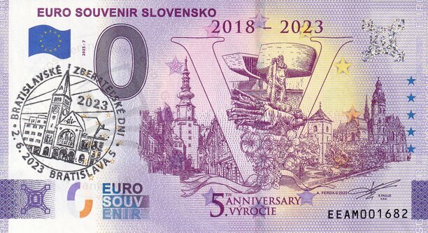 Euro Souvenir Slovensko 2018-2023 EEAM 2023-7 pečiatka BZD2023