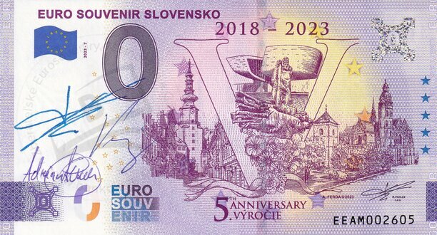 Euro Souvenir Slovensko 2018-2023 EEAM 2023-7 podpis Faille,Klajban,Ferda