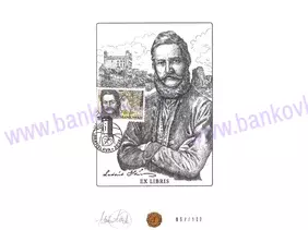 Ex Libris Ľudovít Štúr ... známka + kašet + pečať a podpis A.Ferda