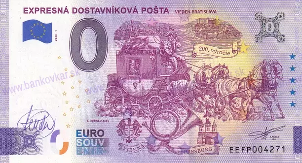 Expresná dostavníková pošta Viedeň-BA 200.výročie (EEEP 2023-1) podpis