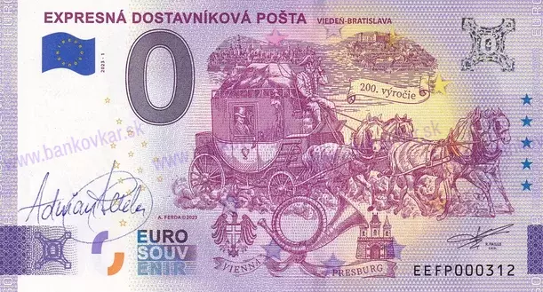 Expresná dostavníková pošta Viedeň-BA 200.výročie (EEEP 2023-1) podpis