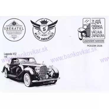 FDC obálka LAGONDA V12 1938 - Sběratel Praha 09/2026