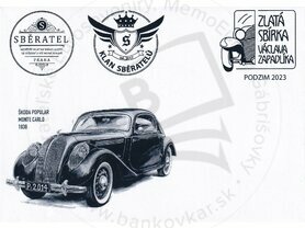 FDC obálka Škoda Popular Monte Carlo k zlatej zbierke V.Zapadlíka