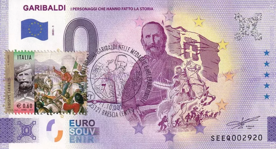 GARIBALDI SEEQ 2023-1 známka 0,60€+pečiatka GARIBALDI SEEQ 2023-1 známka 0,60€+pečiatka