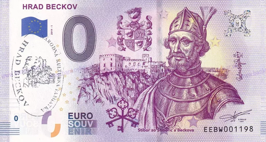 Hrad Beckov EEBW 2019-1 pečiatka zvisle
