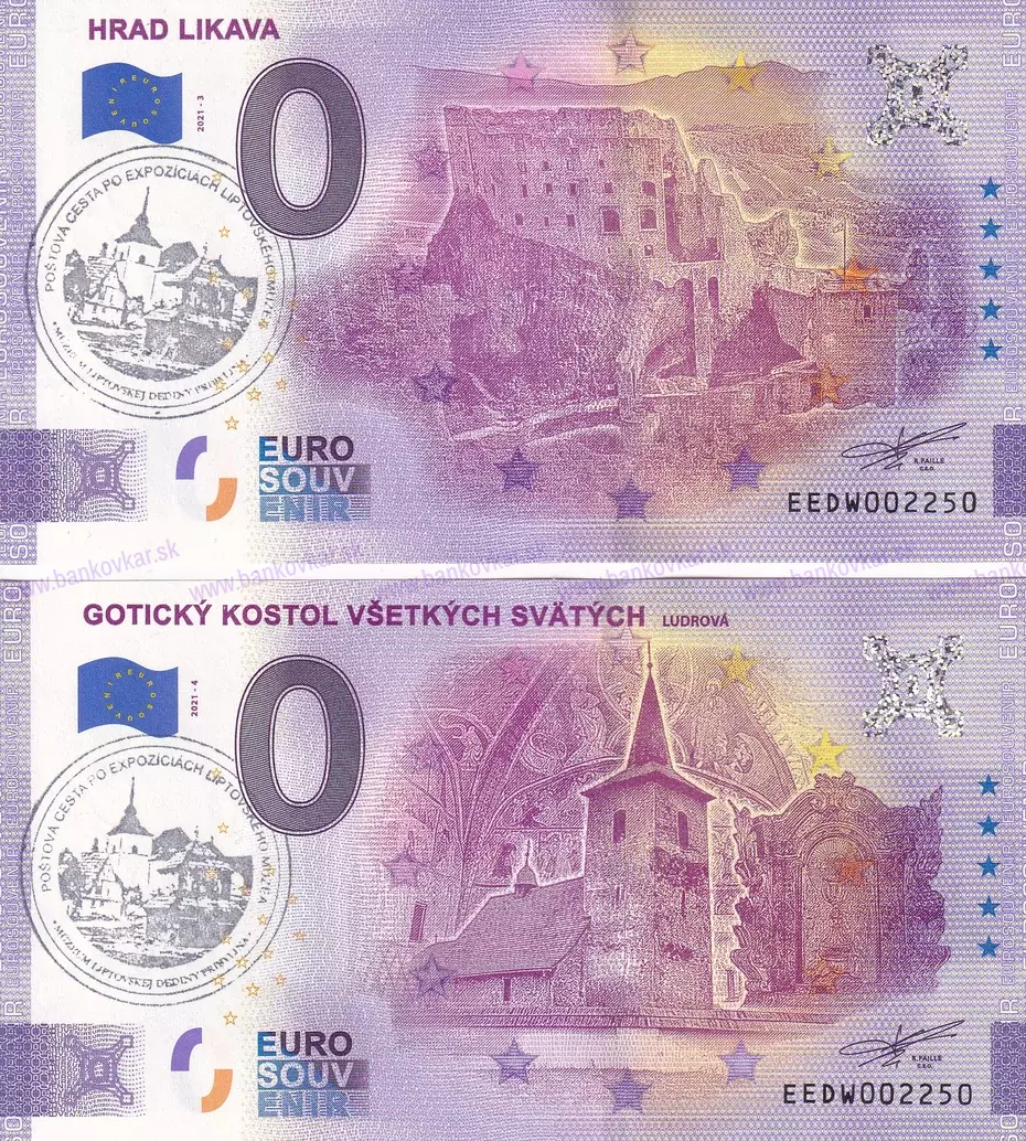 Hrad Likava+Gotický kostol EEDW 2021-3/4 pečiatka