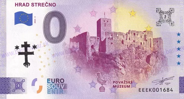 Hrad Strečno s logom Považ.múzea pečiatka kríž Hrad Strečno s logom Považ.múzea pečiatka kríž