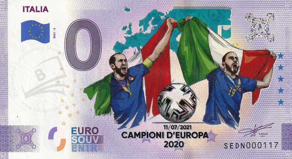 Italia CAMPIONI D EUROPA 2020 SEDN 2021-2 KOLOR