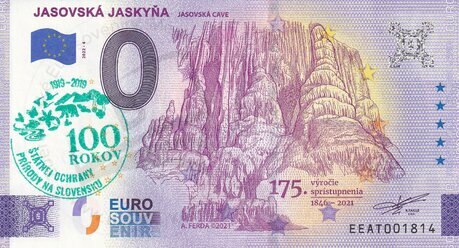 Jasovská jaskyňa EEAT 2022-4 pečiatka 100rŠOPSR