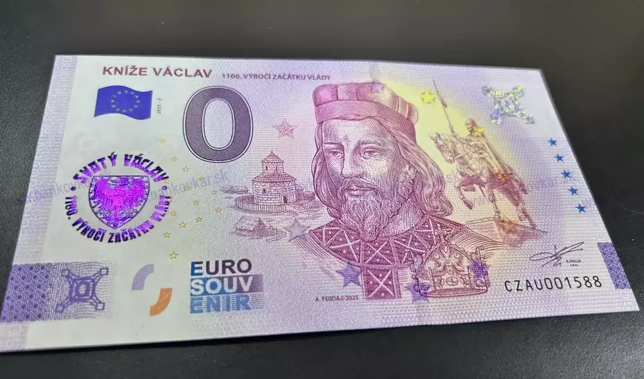Kníže Václav CZAU 2025-3 1100.výročí začátku vlády metalic PURPLE