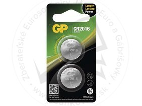Lítiová gombíková batéria GP CR2016 2ks