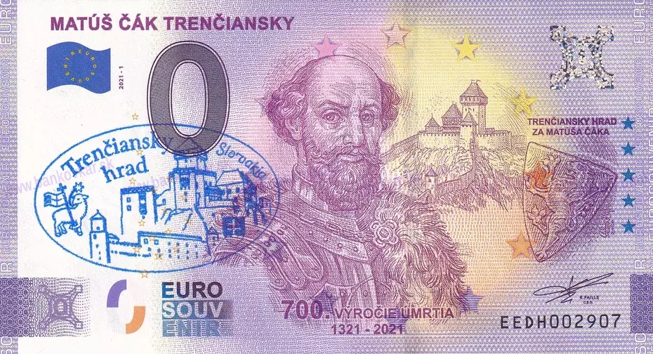 Matúš Čák Trenčiansky EEDH 2021-1 pečiatka modrá