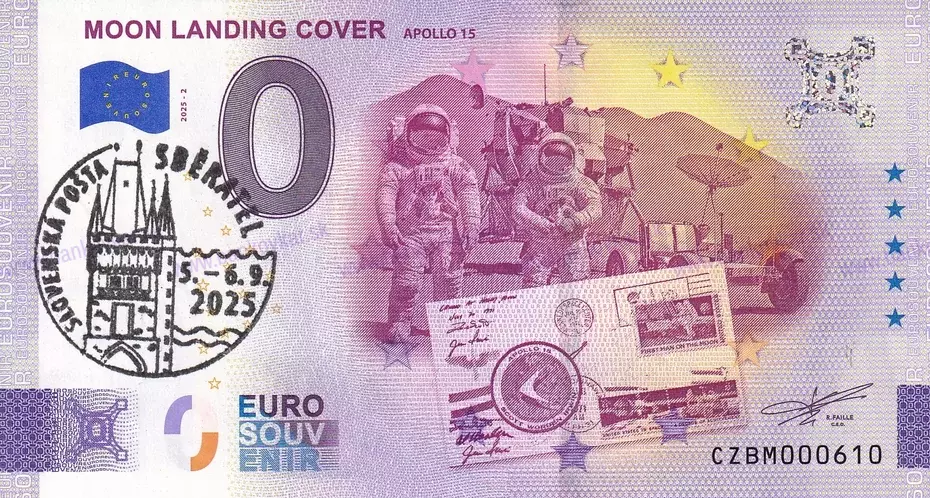 Moon landing cover - APOLLO 15 (CZBM 2025-2) pečiatka SBĚRATEL