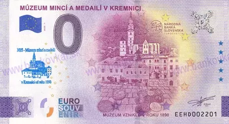 Múzeum mincí a medailí v Kremnici EEHD 2025-1 pečiatka modrá