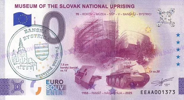 Múzeum SNP10 70rokov múzea pečiatka zelená