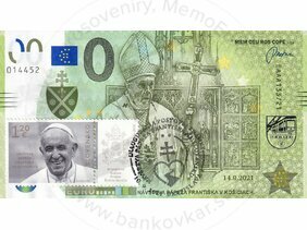 Návšteva pápeža Františka v Košiciach (EAAA133/21) známka+pečiatka dvojkríž