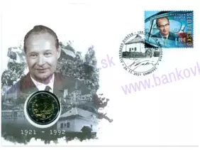 Numizmatická obálka: Alexander Dubček (1921-1992) 100. výročie narodenia
