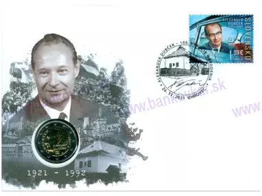Numizmatická obálka: Alexander Dubček (1921-1992) 100. výročie narodenia