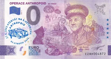 Operácia ANTHROPOID EEAM 2022-5 CZAH2022-3 známka ČSR pečiatka BZD2023