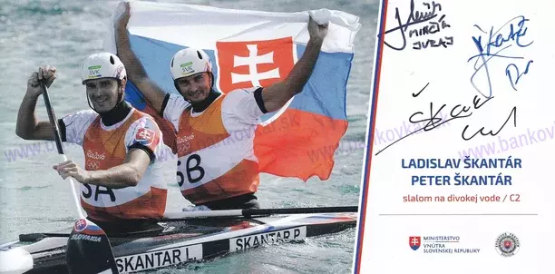 P.a L.Škantárovci a J.MINČÍK podpisová karta s autogramom