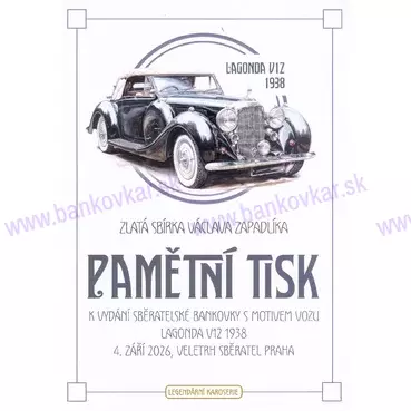 Pamätná tlač LAGONDA V12 1938 - Sběratel Praha 09/2026