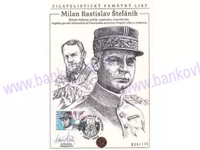Pamätný list M.R.Štefánik - známka, pečiatka a podpis A.Ferda
