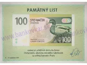 Pamätný list Sběratel Praha (2022)