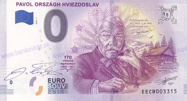 Pavol O.Hviezdoslav EECB 2019-1 podpis J.Česla