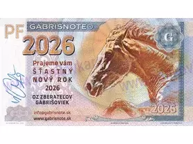 PF 2026 (2025) GABRISNOTE, podpis M.Gábriš