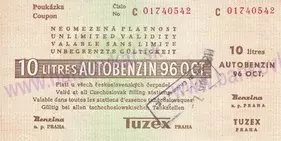 Poukážka 10Litres AUTOBENZIN 96 OCT.(TUZEX) bledohnedá
