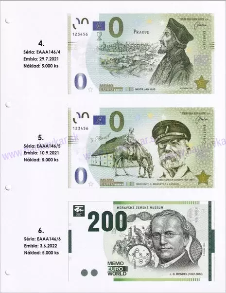 Predtlačený list č.1 CZ Memoeuro 146/4÷5