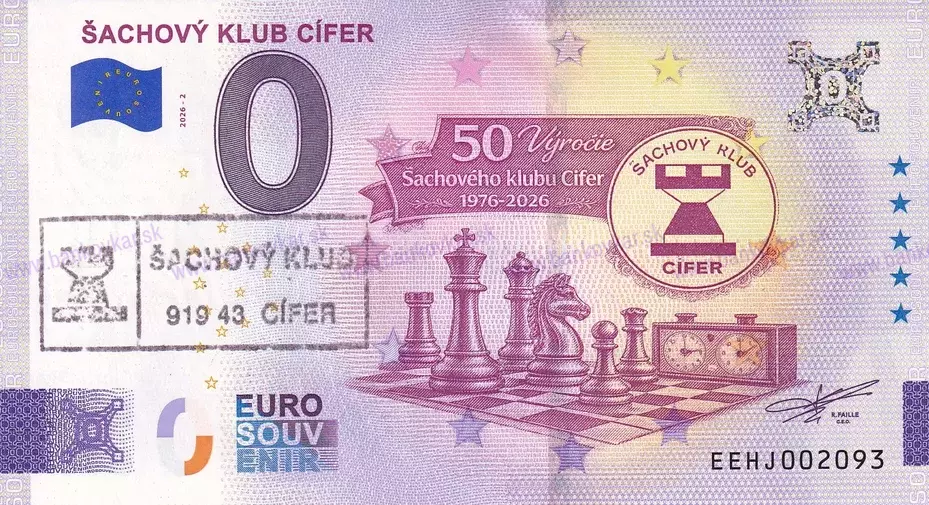 Šachový klub CÍFER (EEHJ 2026-1) J.Hrušovský - prítlač GOLD