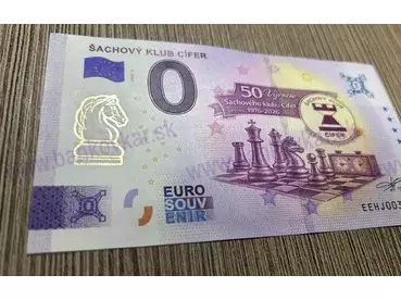Šachový klub CÍFER (EEHJ 2026-1) šachovnica - GOLD prítlač JAZDEC