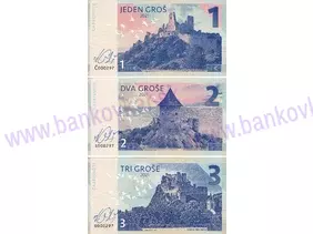 Set 3ks 1,2,3 Groše (2021) podpis M.Gábriš