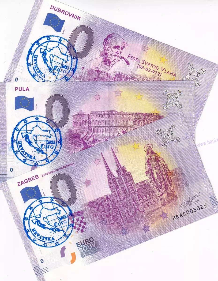 Set 3ks Chorvátsko 2019 pečiatka Eurozóna 2023