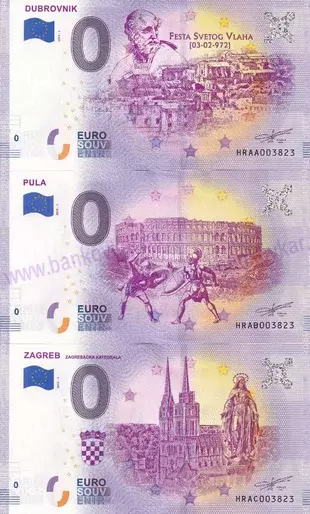 Set 3ks Chorvátsko Dubovnik+Pula+Zagreb