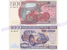 Set 4 ks - JAWA 2x500+2x1000 Korún (2019)