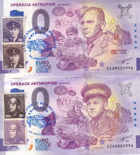 Set 8ks Operácia Antropoid (Londýnske vydanie známok 16ks+pečiatka)) Set 8ks Operácia Antropoid (Londýnske vydanie známok 16ks+pečiatka))