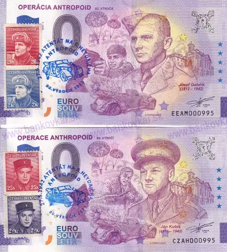 Set 8ks Operácia Antropoid (Londýnske vydanie známok 16ks+pečiatka)) Set 8ks Operácia Antropoid (Londýnske vydanie známok 16ks+pečiatka))