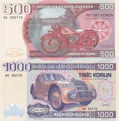 Set JAWA 2x50 2x500 2x1000 Korún 2019