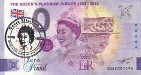The Queens Platinum Jubilee 1952-2022 (GBAE 2022-1) pečiatka čierna
