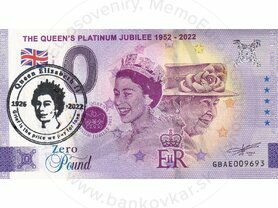 The Queens Platinum Jubilee 1952-2022 (GBAE 2022-1) pečiatka čierna