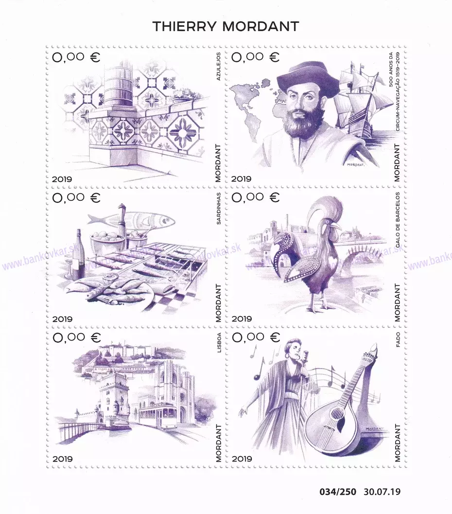 THIERRY MORDANT - ARCH 6 známok