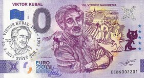 Viktor Kubal 100.výročie narodenia (EEBS 2023-7) pečiatka čierna+podpis A.Ferda