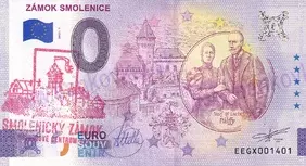 Zámok SMOLENICE (EEGX 2025-1) pečiatka červená a podpis A.Ferda